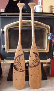 Canoe Paddle Art, Aurelie et elise moon