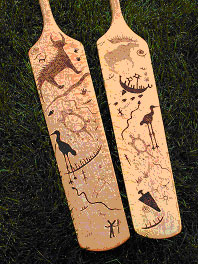 Canoe Paddle Art, Petroglyph Paddles